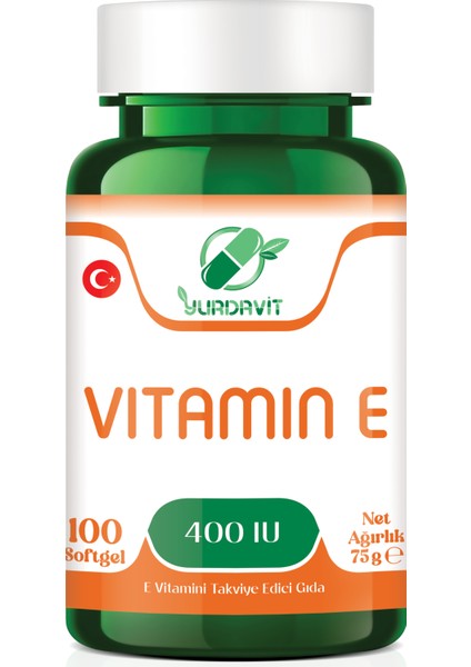 Vitamin E 400 Iu 100 Kapsül Softjel