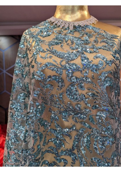 10 Yard Çift Baskı Serigrafili Tulle (Parti Elbiseleri Için 412)