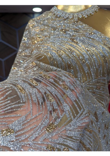10 Yard Çift Baskı Serigrafili Tulle (Parti Elbiseleri Için 513)