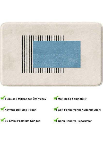 2'li Takım Banyo Paspası, Kaymaz Taban, Makinede Yıkanabilir, Banyo Halısı