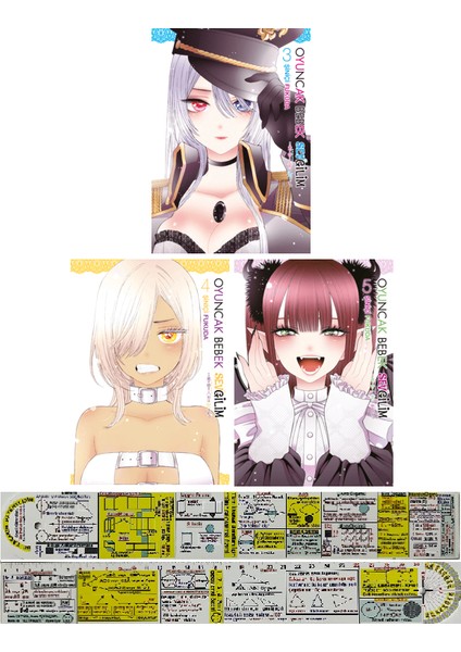 Oyuncak Bebek Sevgilim 3. - 4. - 5. Ciltler Manga Seti - Şuniçi Fukuda + Matematik Öğreten Cetvel