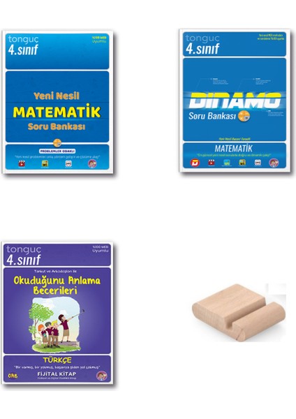 Tonguç Akademi Tonguç 4. Sınıf Matematik ve Okuduğunu Anlama Seti / 3 Kitap  + Telefon Standı