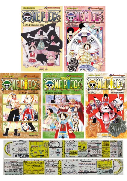 One Piece 16-17-18-19-20. Ciltler Manga Seti + Matematik Öğreten Cetvel