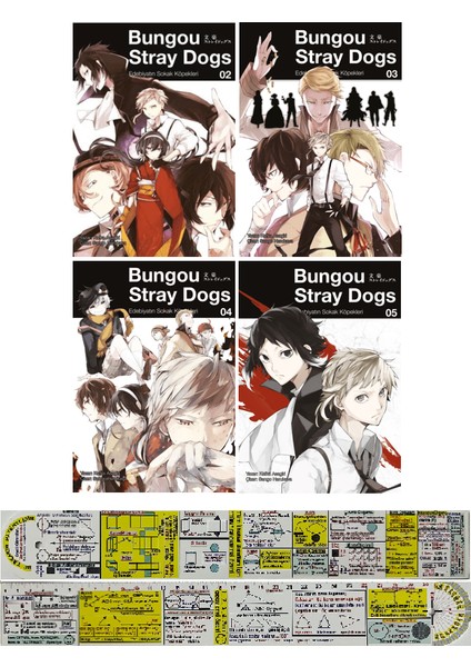 Bungou Stray Dogs 2. - 3. - 4. - 5. Ciltler Manga Seti - Kafka Asagiri + Matematik Öğreten Cetvel