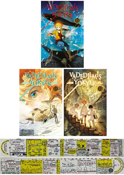 Vadedilmiş Yokyer 11. - 12. - 13. Ciltler Manga Seti - Kaiu Şirai + Matematik Öğreten Cetvel