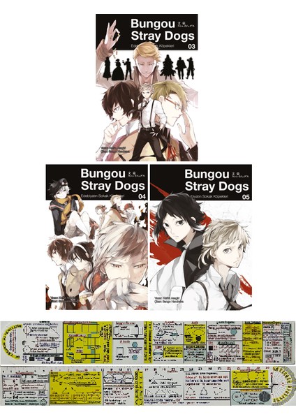 Bungou Stray Dogs 3. - 4. - 5. Ciltler Manga Seti - Kafka Asagiri + Matematik Öğreten Cetvel