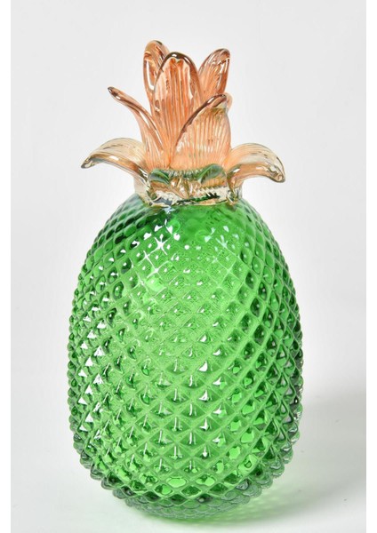 Seta Vetro Cam Dekor Ananas Yeşil Büyük 29*13 cm