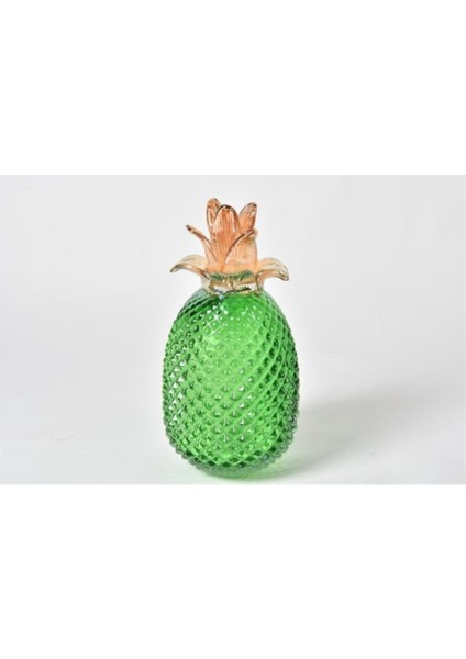 Seta Vetro Cam Dekor Ananas Yeşil Büyük 29*13 cm