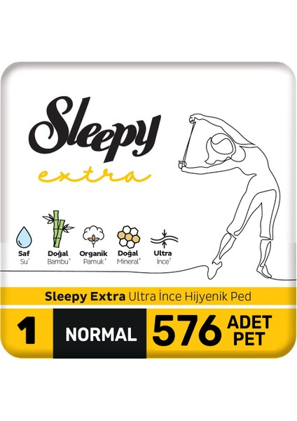 Extra Ultra Ince Hijyenik Ped Mega Normal 12 Paket 576 Adet Ped (Tekli Paket)
