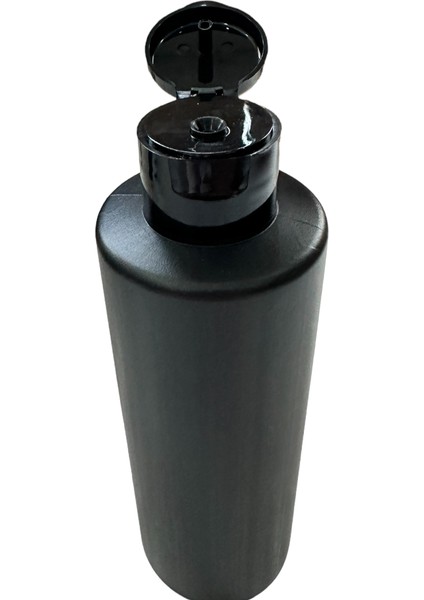 200 ml Fliptop Kapaklı Siyah Renk Şampuan Şişesi 10 Adet