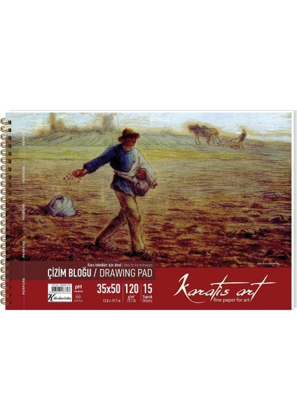 Karatis Çizim Blok Spiralli Art 120 gr 35X50 15 Yp. 482007-99