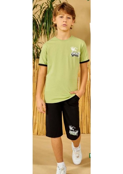 Haki Erkek Çocuk Pijama Takımı - Elsima - Haki - 16 Yaş - B3057-HAKİ-16 Yaş