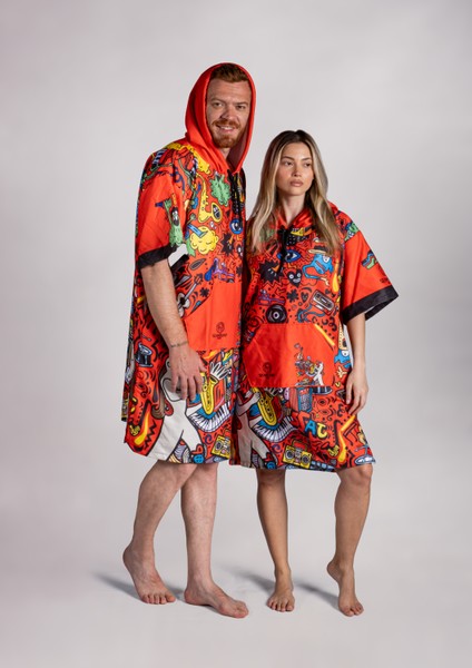 Unisex Tasarım Baskılı Havlu Panço