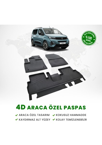 Fa Otomotiv Opel Combo E 4d Havuzlu Paspas 2019 Model ve Sonrası