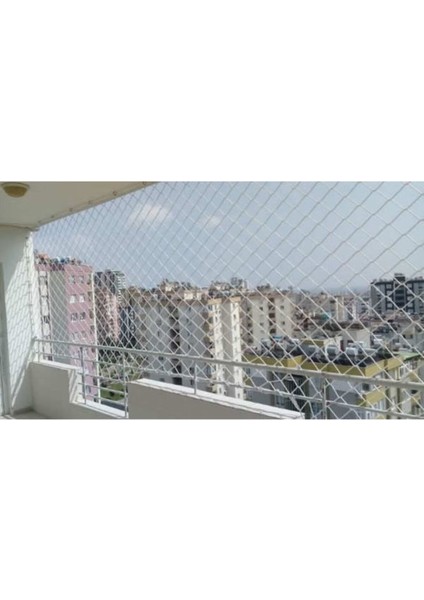 6 mm 1,50 x 11 Metre Balkon Güvenlik Filesi Çocuk Emniyet Ağı Merdiven Güvenlik Filesi 6 mm
