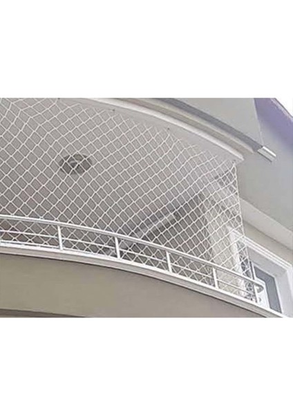 6 mm 3,50 x 12 Metre (Göz 5 Cm) Balkon Güvenlik Filesi Çocuk Emniyet Ağı Merdiven Güvenlik Ağı