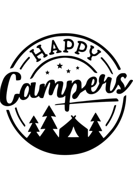 Happy Campers Sticker-Miyrem Duvar Dekor Sticker-Miyrem 40 x 40 cm