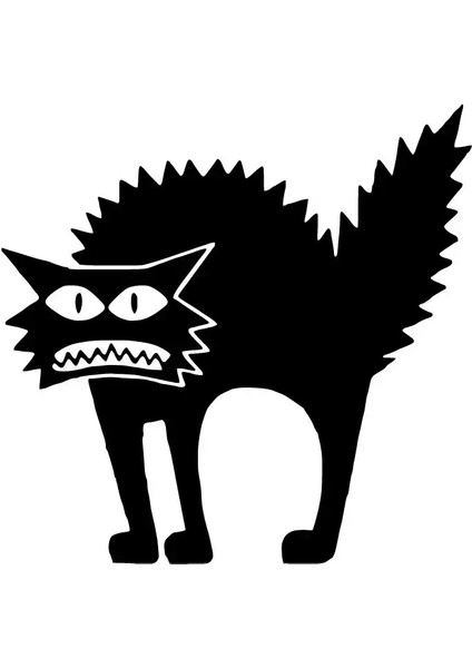 Irkilmiş Kedi Sticker-Miyrem Duvar Dekor Sticker-Miyrem 40 x 40 cm