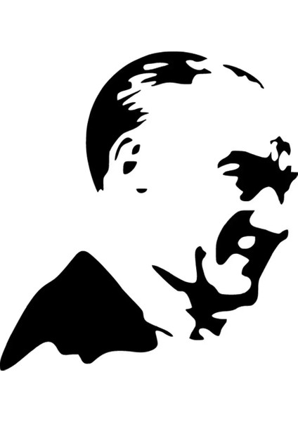 Atatürk Silüeti Sticker-Miyrem Duvar Dekor Sticker-Miyrem 40 x 44 cm