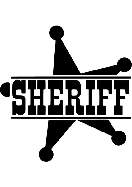 Sheriff Amblem Sticker-Miyrem (Oto-Motor-Laptop-Duvar-Dekor) 20 x 20 cm