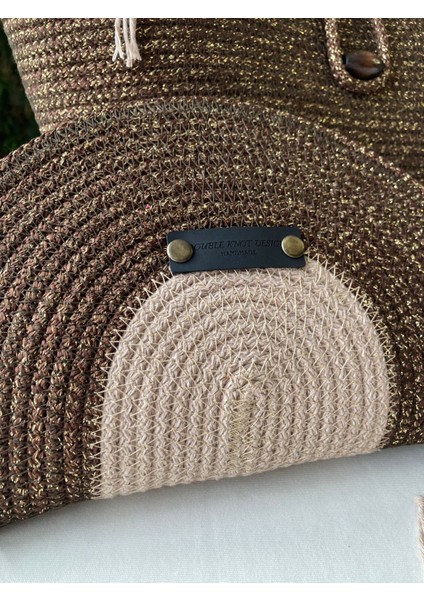 Bailey 2li Takım Plaj Çantası , El Çantası Clutch, Totebag, Kadın Çanta, Yazlık, Hediyelik, hasır Jüt Tress