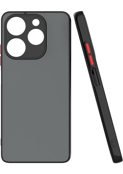 Tecno Spark 10 Pro Uyumlu Kılıf Silikon Renkli Şerit Tasarımlı Kamera Korumalı Hux Kapak, Siyah