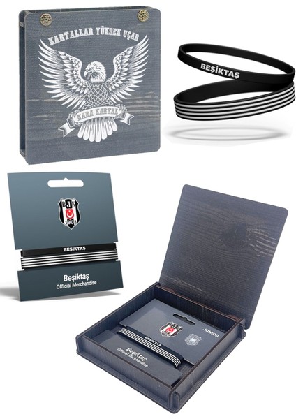 Orijinal 2'Li Silikon Bileklik Hediyelik Ahşap Kutulu