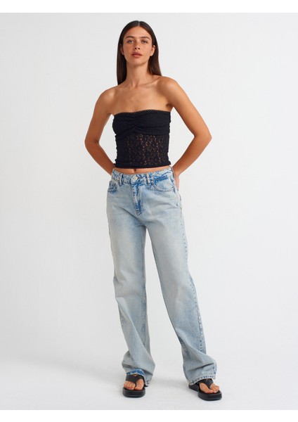 71512 Kar Yıkama Straight Denim Pantolon-Tint