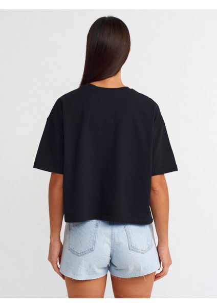 31017 Kısa Kollu Pamuklu T-Shirt-Siyah fiyatları