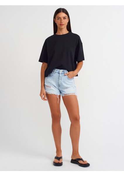 31017 Kısa Kollu Pamuklu T-Shirt-Siyah modelleri