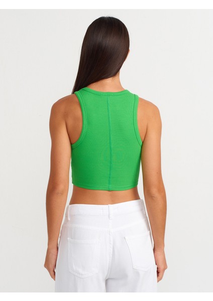 20820 Dikiş Efektli Crop Top-Yeşil fiyatları