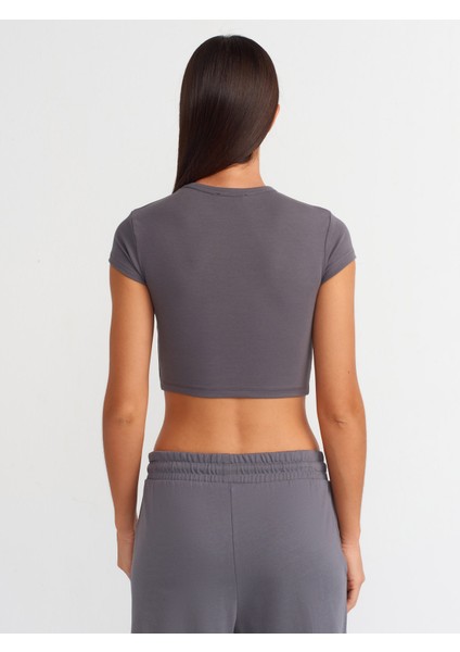 30936 Vücuda Oturan Crop Top-Füme fiyatları