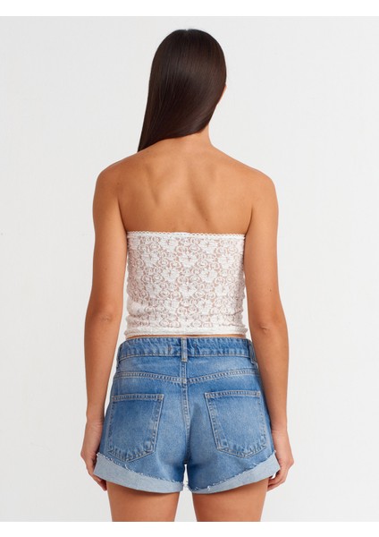 31012 Straplez Dantel Top-Ekru fiyatları