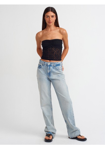 31012 Straplez Dantel Top-Siyah modelleri