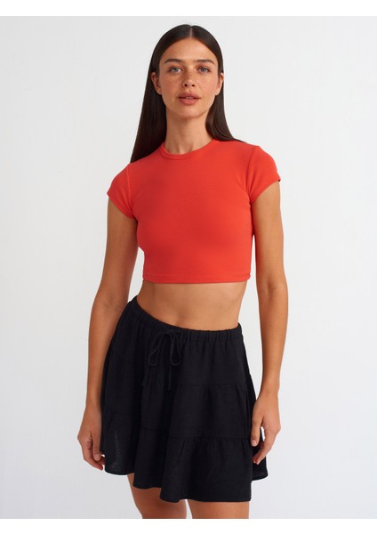 30936 Vücuda Oturan Crop Top-K.kırmızı