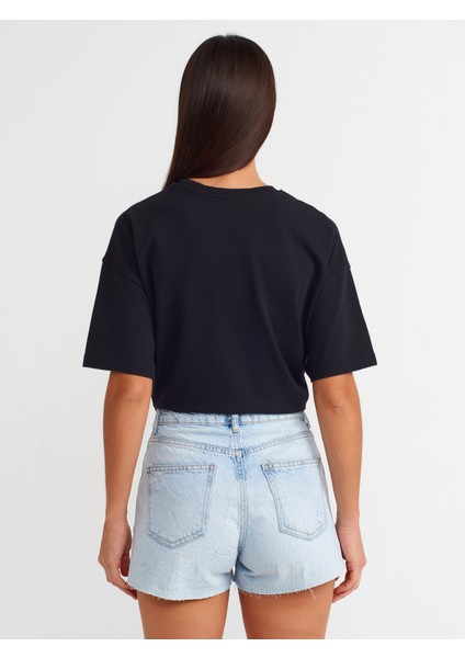 71511 Lazerli Kısa Denim Şort-Mavi fiyatları