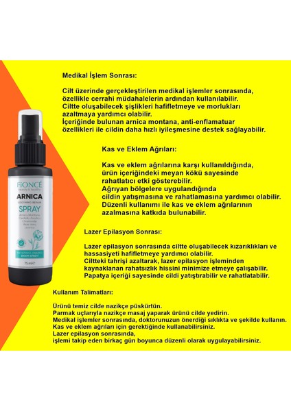 Arnica Spray Cilt Yatıştırıcı 75 ml