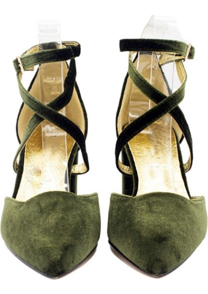 Blok Topuk, Koyu Yeşil Düğün Ayakkabısı, Bilekten Bağlamalı, Koyu Yeşil Deri Topuklu fırsatları