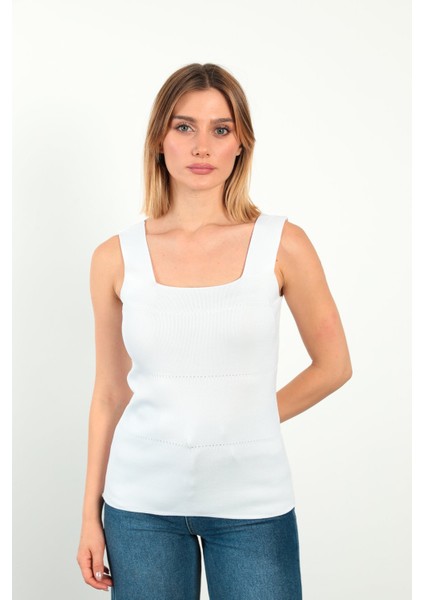 Kadın Kare Yaka Triko Atlet 5572