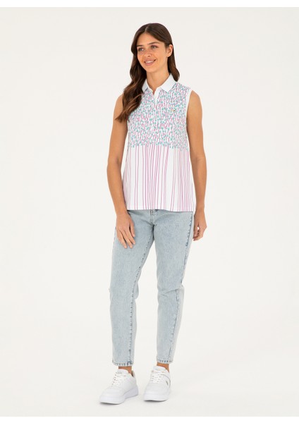 Beyaz Kadın Slim Fit Polo T-Shirt Gua fırsatları