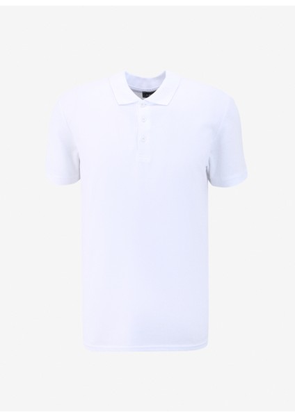 Düz Beyaz Erkek Polo T-Shirt F4SM-TST 0942