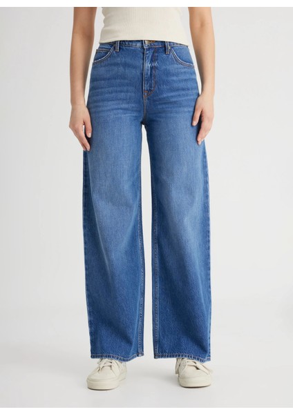 Yüksek Bel Ispanyol Paça Regular Fit Mavi Kadın Denim Pantolon L31S011XT-STELLA A Line Jean Pantol fiyatları