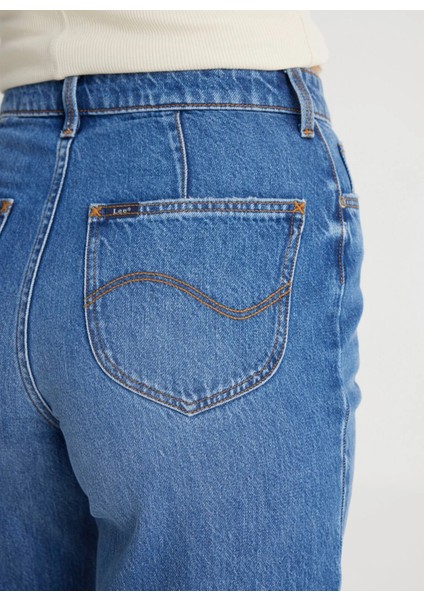 Yüksek Bel Ispanyol Paça Regular Fit Mavi Kadın Denim Pantolon L31S011XT-STELLA A Line Jean Pantol fırsatları