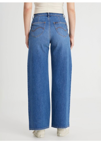 Yüksek Bel Ispanyol Paça Regular Fit Mavi Kadın Denim Pantolon L31S011XT-STELLA A Line Jean Pantol indirimleri