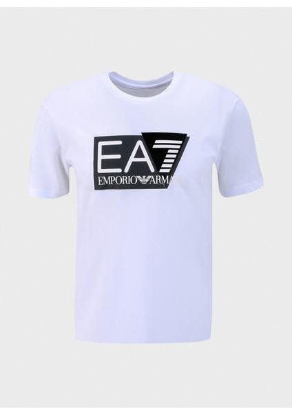 Bisiklet Yaka Beyaz Erkek T-Shirt 3DPT81PJM9Z