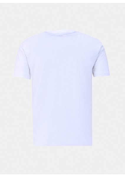 Bisiklet Yaka Beyaz Erkek T-Shirt 3DPT81PJM9Z