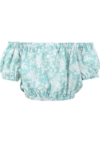 Kare Yaka Desenli Çok Renkli Kadın Bluz SPBF4SL-BLZ5570 fiyatları