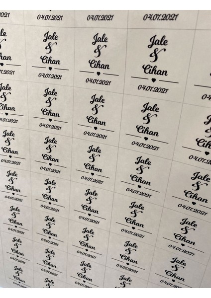 Kalp Figürlü Etiket, Cemiyet Için Ürünlerinize Özel 3 cm - 130 Adet Letbil Folyo Sticker modelleri
