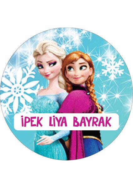 Okul Etiketi, Kalem Defter Etiketi, Elsa-60 Adet 4cm Opak Sticker