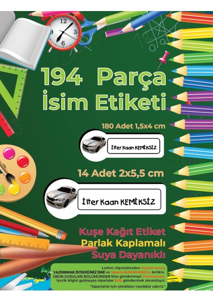 Okul Etiketi, Kalem Defter Etiketi, Bmw Defter Etiketi - 194 Adet Opak Sticker fırsatları